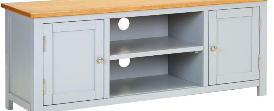 vidaXL Szafka pod telewizor, 120x35x48 cm, lite drewno dębowe