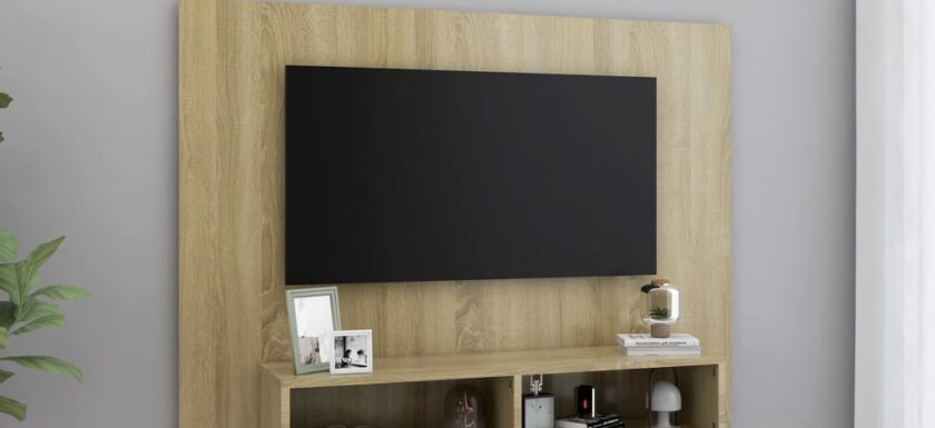 vidaXL Wisząca szafka pod TV, dąb sonoma, 120 x 23,5 x 90 cm